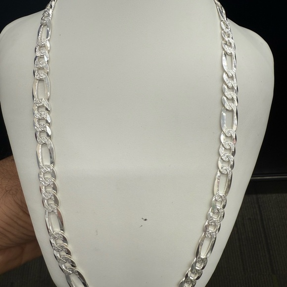 925 Sterling Silver Cuban Diamond Cut Chain 20 inches